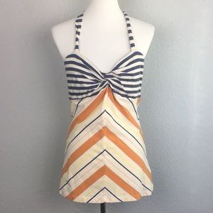 Anthropologie postage stamp summer stripes top